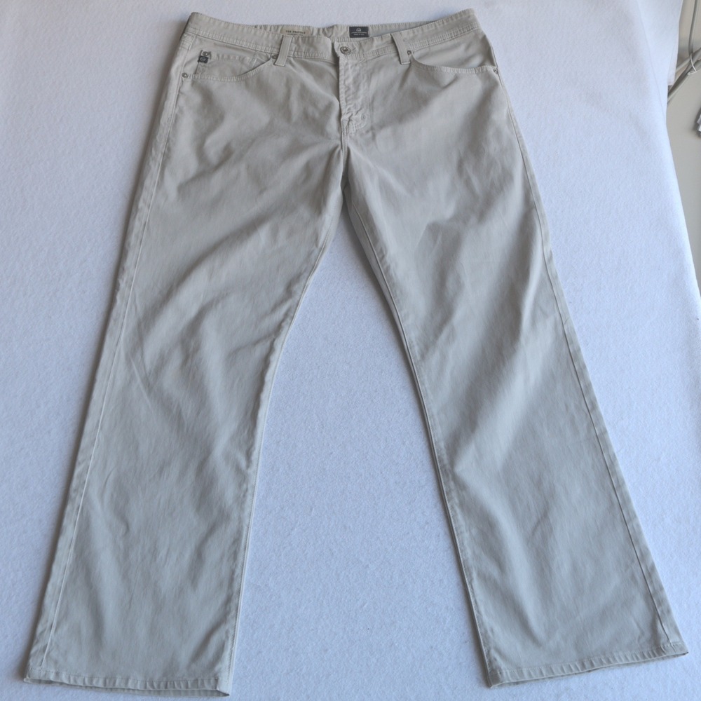 AG Adriano Goldschmied The Protege Straight Leg Pants Light Khaki Mens 38x34